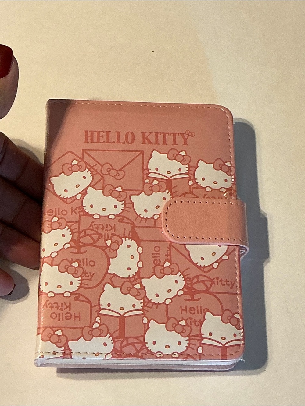 Hello Kitty Pink Pattern pu leather notebook, journal planner